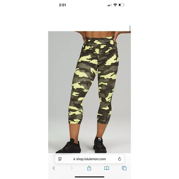 Swift Speed High-Rise Crop 21" ColourHeritage 365 Camo Crispin Green Multi Size1 - Picture 7 of 7